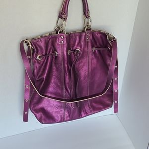 Plinio Visona Metallic leather Purple bag